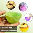 thumbnail image 5 of 24 Pack Silicone Cupcake Baking Cups, Reusable and Non-stick Cupcake Liners with 4 Colors, Muffin Molds for Party Halloween Christmas (Standard, Green), 5 of 6