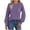 Purple, variant on Women's Trendy Long Sleeve Tops with Pleats Solid Color Elastic Ruffled Cuffs Long Sleeve Casual T-shirts Loose (XL, White)