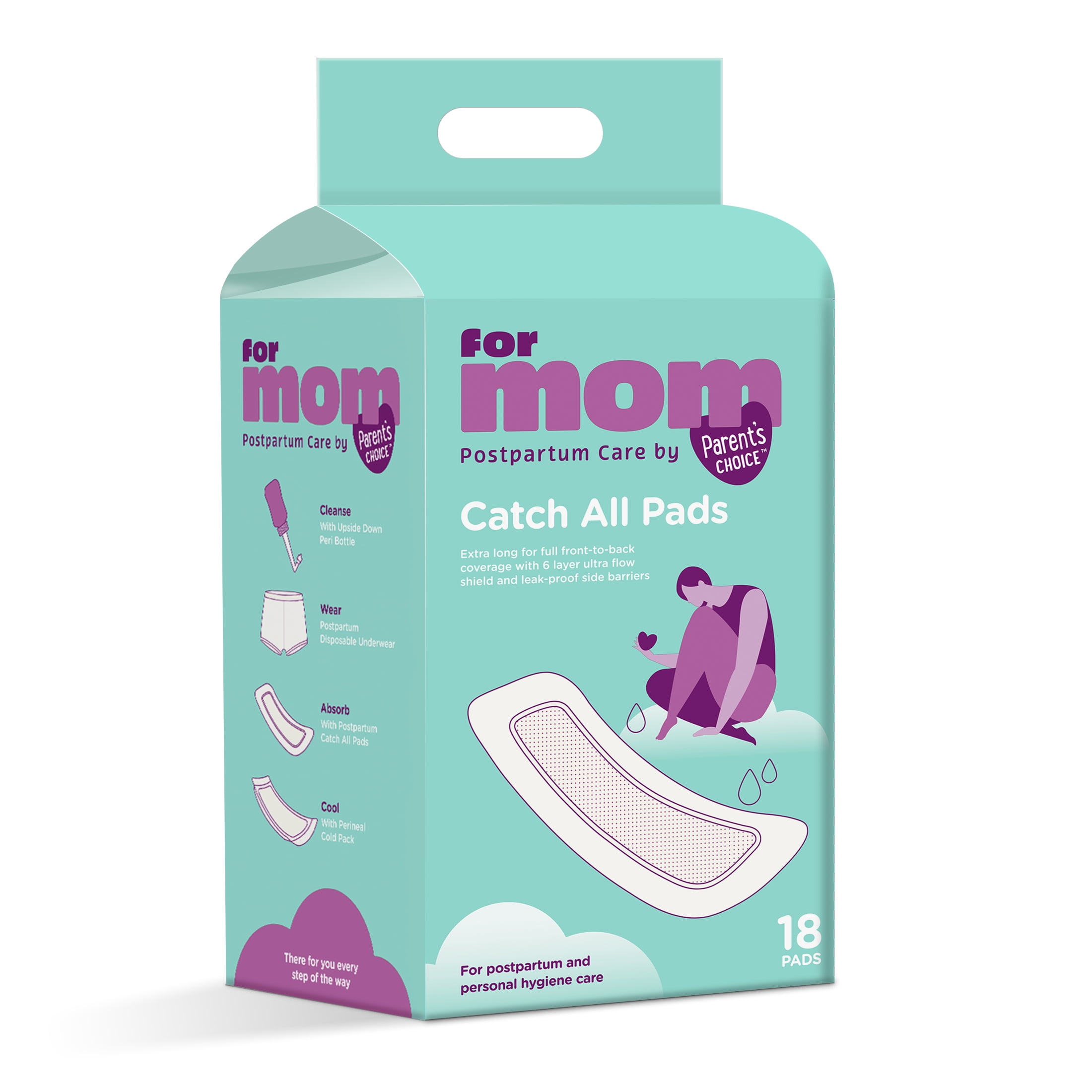 Parents Choice Postpartum CatchAll Pads, Disposable Postpar