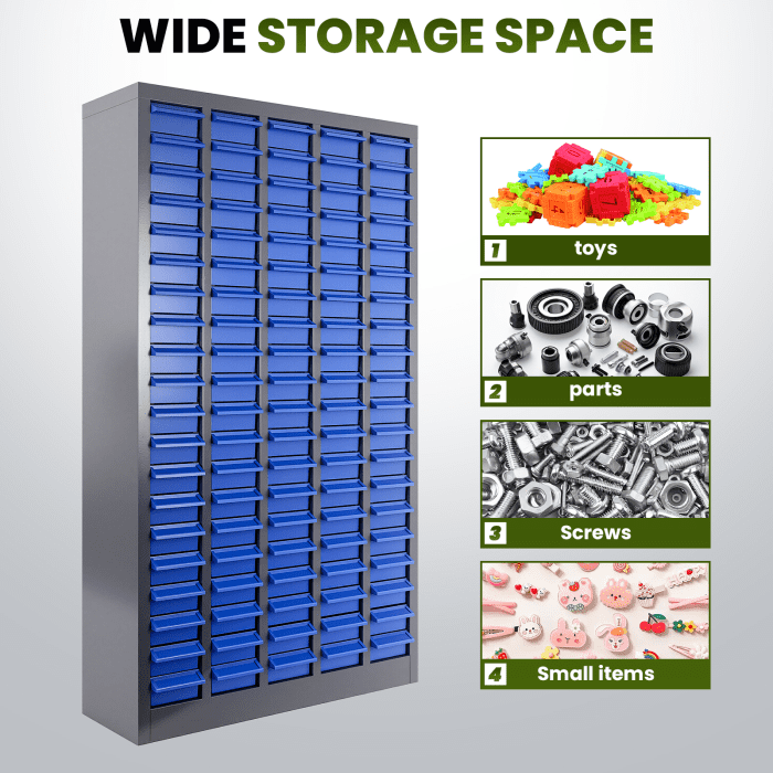 Tool Storage Cabinet,  with ABS Material Drawer, Impact-Resistant, 7.8"x3.9" Size, Bolt and Nut Storage, Shop, Basement, Pantry