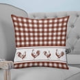 thumbnail image 4 of 20x20 Pillow Covers Set of 2, Farmhouse Orange Plaid Throw Pillow Covers Decorative Couch Cushion Case, Vintage Country Cock Checkered Microfiber Square Pillowcases for Bedroom Car Living Room, 4 of 7