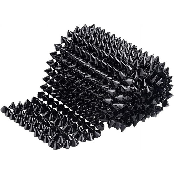 Plastic Spike Cone Studs Rivets Flatback Punk Rock Bead Trim for DIY Garments Bags Shoes Black 4 inch(100mm) about 1.00 Yard(0.91m)/Bag