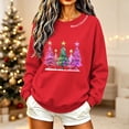 thumbnail image 2 of KICILVS Christmas Sweatshirts for Women Colorful Xmas Trees Pattern Festive Pullover Warm Winter Top for Holiday Party Wear, 2 of 5