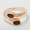 thumbnail image 4 of LBG British Made 14k Rose Gold Natural Garnet Womens Band Ring - 33 size options - Size 9.75, 4 of 6