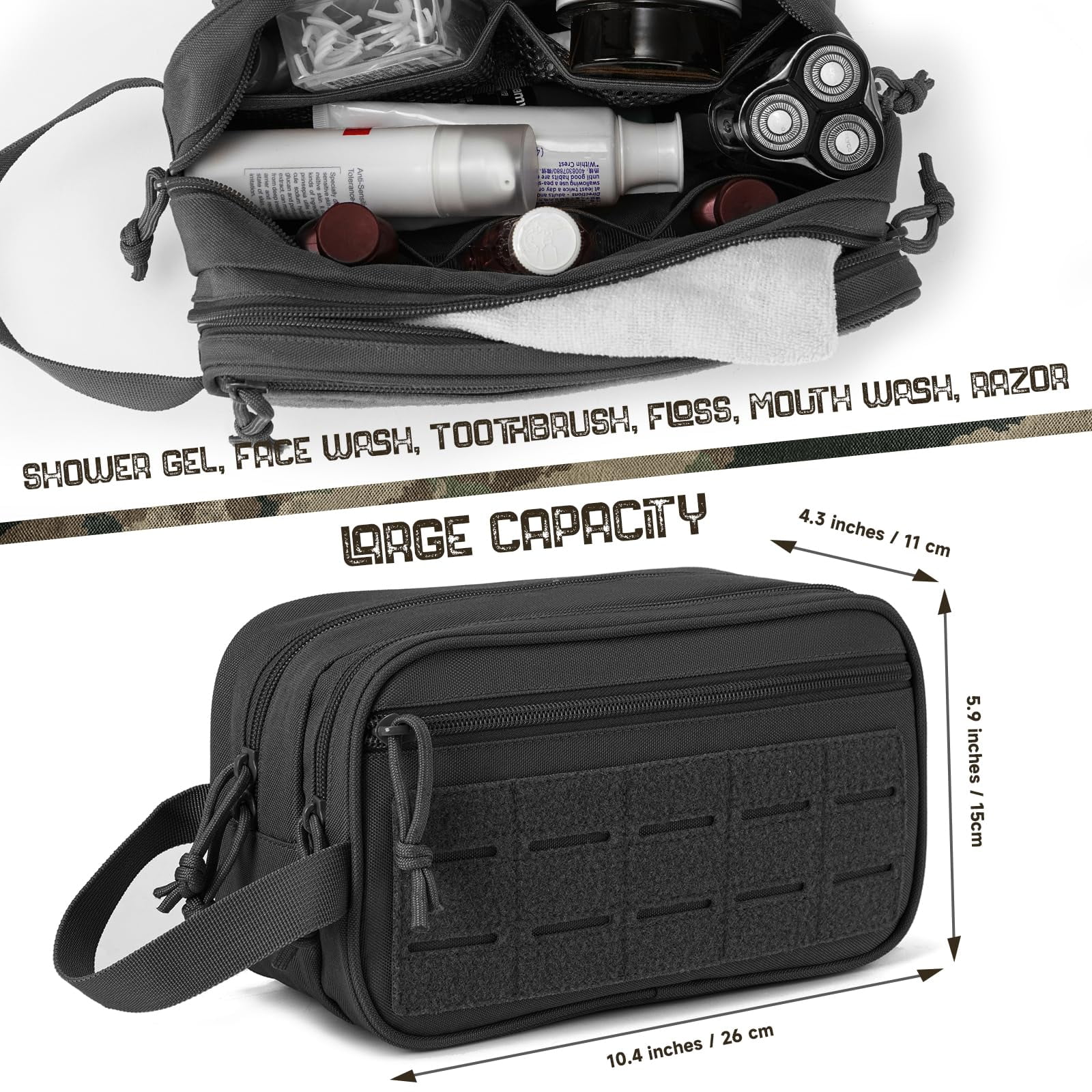 Haadid 45L Tactical backpack & Tactical Toiletry Bag