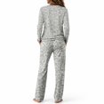 thumbnail image 6 of Pajamas For Women Leopard Print Loungewear Set Crew Neck Long Sleeve Top And Drawstring Wide Leg Pants Two Piece Pajama Set, 6 of 6
