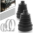 thumbnail image 1 of 2PCS CV Boot with 4 Stainless Steel Clamps & 6 Cable Ties,Waterproof & Dustproof CV Axle Boot Repair Kit for Protect Axle,Universal CV Joint Boot Fits for Most Cars (2PCS), 1 of 7