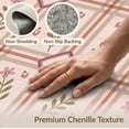thumbnail image 6 of ODIKA 3'x5' Blush Pink Rose Floral Botanical Grid Washable Accent Rug Traditional Cottage Style Motif With Diamond Squares And Delicate Pet Friendly, Non-Shedding Mat for Bedside, Nursery Room, 6 of 7