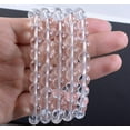 thumbnail image 2 of Natural A Grade Clear Quartz Gemstone 8mm Round Beaded Healing Crystals Stretch Bracelet 7" Unisex, 2 of 4