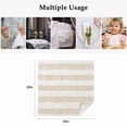 thumbnail image 4 of Beige Stripe Cloth Napkins, Vintage Country Geometric Linen Texture Washable and Reusable Dinner Napkins Set of 8, Table Napkin for Kitchen Party Birthday Wedding Hotel Housewarming 20"x20", 4 of 8