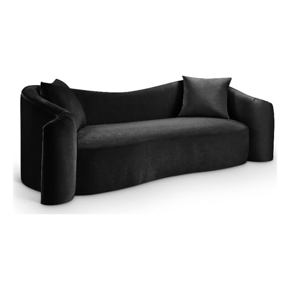 Meridian Furniture Destin Black Velvet Sofa