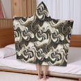 thumbnail image 5 of Black White Gold Marble Pattern Hooded Bath Towel，50"x30" for Ages 3 To 12 Kids, Quick Dry Lightweight Soft Microfiber Hood Beach Towel Cover Up for Kids, 5 of 7