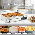 thumbnail image 2 of KFFKFF 6*12Qt Countertop Buffet Commercial Electric Food Warmer with Glass Shield, 2 of 9