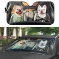 thumbnail image 3 of 3D Beach Love Bulldog Couple Car Auto Sunshades Windshield Heat Protection, Dog Pet Lover Sun Shades Univeral Fit Cars Suv Truck . Car Decor Gifts For Dog Mom Dog Dad, 3 of 6