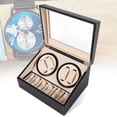 thumbnail image 6 of Black 4+6 Automatic Rotation Watch Winder Display Case Wooden Storage Box, 6 of 10