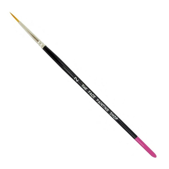The Face Painting Shop Brush - Round 2, Professional Face Painting Brush, Sleek ink Tipped Wooden Handle and Synthetic Bristles