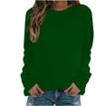 thumbnail image 1 of Qucoqpe - Sudadera informal de manga larga para mujer, cuello redondo, bonito jersey de color liso, corte holgado, en liquidación, 1 of 5