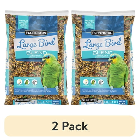 (2 pack) Pennington Large Bird Diet- Specifically Formulated for African Greys, Cockatoos and other birds with large-sized beaks