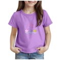 thumbnail image 1 of DXOUPM T-Shirts pour Filles à Imprimé Floral, Manches Courtes, Col Rond, Haut Décontracté d'Été, T-Shirt Doux, Vêtements, 1 of 3