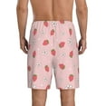 thumbnail image 3 of Kdxio Floral Strawberr Print Mens Sleep Shorts Bottoms Soft Comfy Pajama Wear Pants with Drawstring Pockets, 3 of 7
