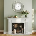 thumbnail image 4 of Silver Round Glass Mirrored Wall Clock 20inch with Crystal Sparkle Twinkle Bling Crush Diamond for Wall Decorative Home Décor, 4 of 13
