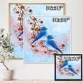 thumbnail image 4 of Designart 'Two Blue Birds Sitting On A Branch With Berries In Winter' Traditional Framed Canvas Wall Art Print, 4 of 5