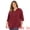 Burgundy, variant on DARING DIVA Women's Plus Pleated Button Front Shirts 3/4 Sleeve Blouses 1X Burgundy
