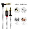 thumbnail image 6 of CableCreation 3.5mm to RCA Cable 6ft, Male 2 RCA to 3.5mm Adapter, 3.5MM Aux Stereo to Dual RCA Audio Y-Splitter Adapter,Angle 3.5mm 2RCA Plugs for Cellphone, MP3, Amplifier, Speakers, Home Theater, T, 6 of 6