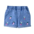 thumbnail image 2 of Toddler Baby Girls Summer Denim Shorts Elastic Waistband Cute Printed Jeans Soft Breathable Jean Shorts for Daily Playwear Bottoms, 2 of 5