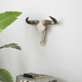 thumbnail image 2 of DecMode White Polystone Skull Cow Wall Decor, 2 of 9