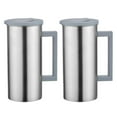 thumbnail image 1 of Paquete de 2 jarras de acero inoxidable de 61 onzas con tapa y - Jarra segura para agua fría / caliente y jarra de té / / bebida helada - Gr Macarena Jarra de agua de acero inoxidable, 1 of 8