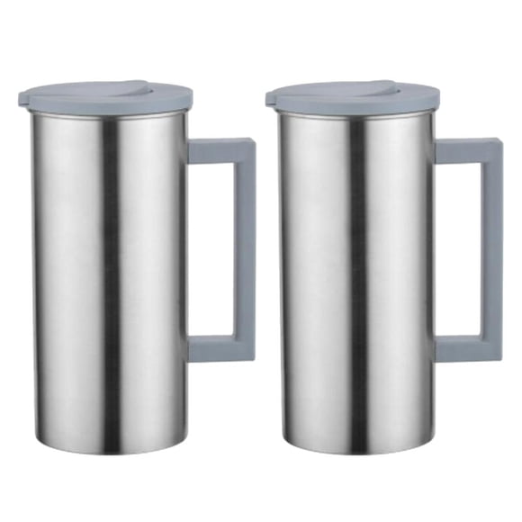 2x Jarra de Agua de material acero Inoxidable Grande de 1,8 Litros Jarra Bebidas Jugos de Bebidas