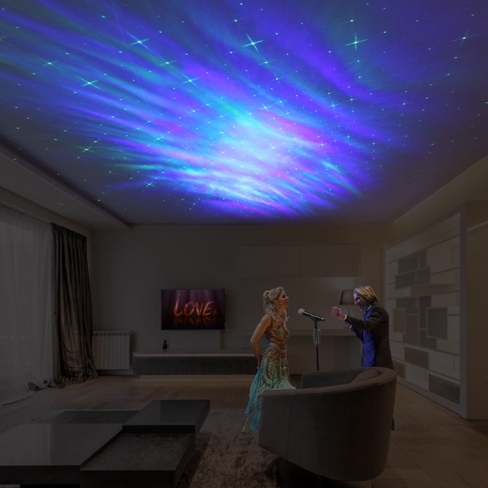 Star Aurora™ Laser Green and RGB LED Night Lights Decorative Projector with Bluetooth Speaker and Remote Control -Dark Gray