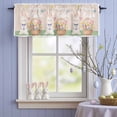 thumbnail image 4 of Valance Curtains for Kitchen Windows Watercolor Easter Eggs Cute Rabbits Rod Pocket Valance Spring Flower Plant Short Window Curtain Topper for Bedroom Living Room Bathroom 54x18in,1&nbsp;Panel, 4 of 9