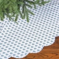 thumbnail image 1 of Falda de Árbol de Navidad Mini Inflable de Algodón Floral 48 cm Azul/Blanco, 1 of 6