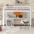 thumbnail image 2 of Euroco Full Size Loft Bed with Desk, Writing Board, Storage Cabinets, White, 2 of 13