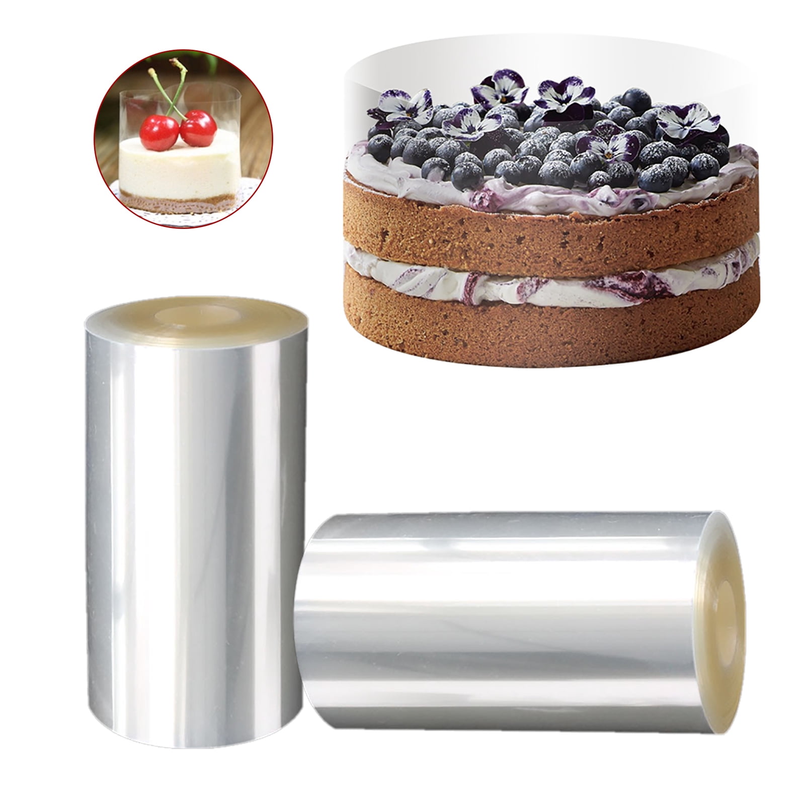 100 Colliers à Gâteau Transparents - Pour Mousse, Chocolat, Pâtisserie, 11x8x8cm, Alimentaire PET