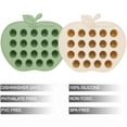 thumbnail image 3 of Bandeja congeladora de alimentos para bebés PandaEar de silicona, paquete de 2, color verde y marrón, 3 of 8