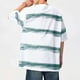 thumbnail image 5 of Blusas y camisas de manga corta y cuello redondo para hombre, blusas casuales de rayas de color liso con lazo y cuello redondo, de manga corta y concisas para hombre., 5 of 6