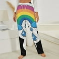 thumbnail image 3 of Rainbow Cloud Winter Female Pants Flannel High Waist Women Pants Lady Warm Straight Leg Plush Trousers, 3 of 7