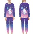thumbnail image 4 of DISNIMO Axolotl Galaxy Pajamas Kids Girls 11/12 Pajama Set for Girls 2 Piece Pjs for Kids Boys Pj Sets for Girls Long Sleeve Pajamas for Girls Kids Loungewear Set Girls Sleepwear, 4 of 7