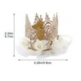 thumbnail image 2 of Baby Girls Pink Birthday Party Sequins Crown Princess Lace Flower Birthday Crown Caps 1st Headband for Girls Boys Baby, 2 of 7