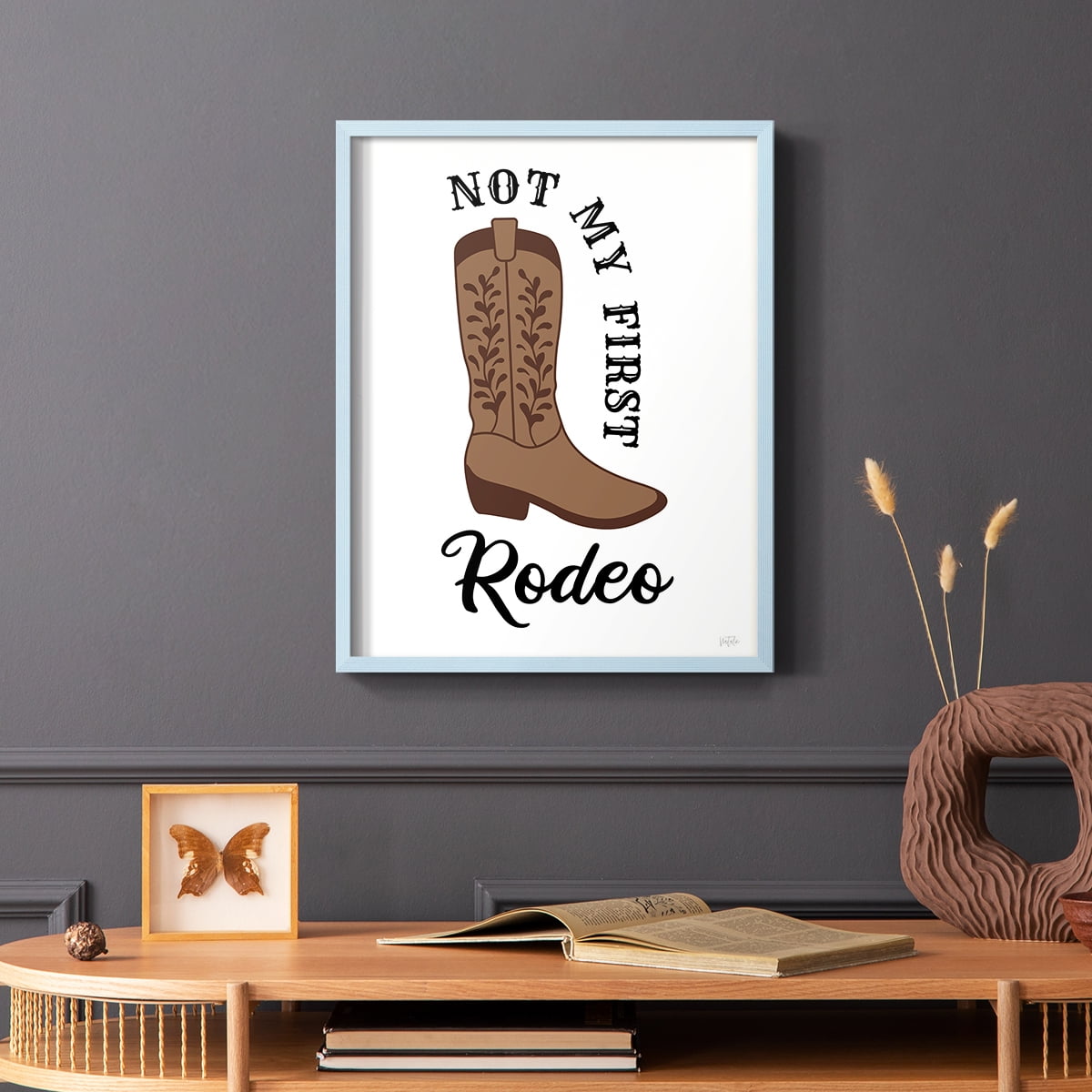 Not My First Rodeo in Blue Solid Wood 11 x 14 Framed Print