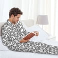 thumbnail image 6 of Naloa Snake Men’s Pajamas Set - Long Sleeve Button Down Sleep Shirt and Pajama Bottoms Sleepwear Set-Medium, 6 of 7