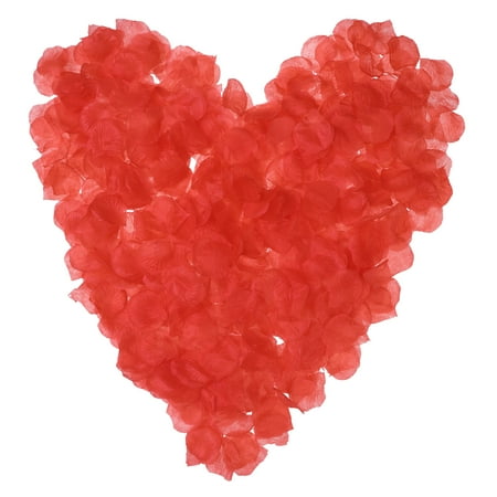 Unique Bargains 1000 Pieces Artificial Silk Rose Petals Fake Flower Decor Red