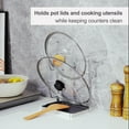 thumbnail image 2 of JUNZHIDAO Stainless Steel Pot Lid Holder While Cooking, Kitchen Spoon Rest with Lid Holder for stove top, Multifunctional Kitchen Pot Lid Organizer for Countertop（Silver）, 2 of 6