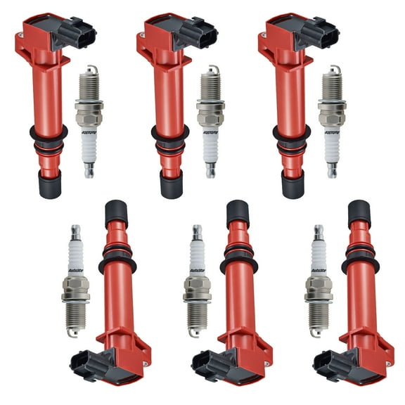 6 Energy Ignition Coils and 6 Autolite Spark Plug Compatible with 2002-2005 Dodge Ram 1500 V6 UF270