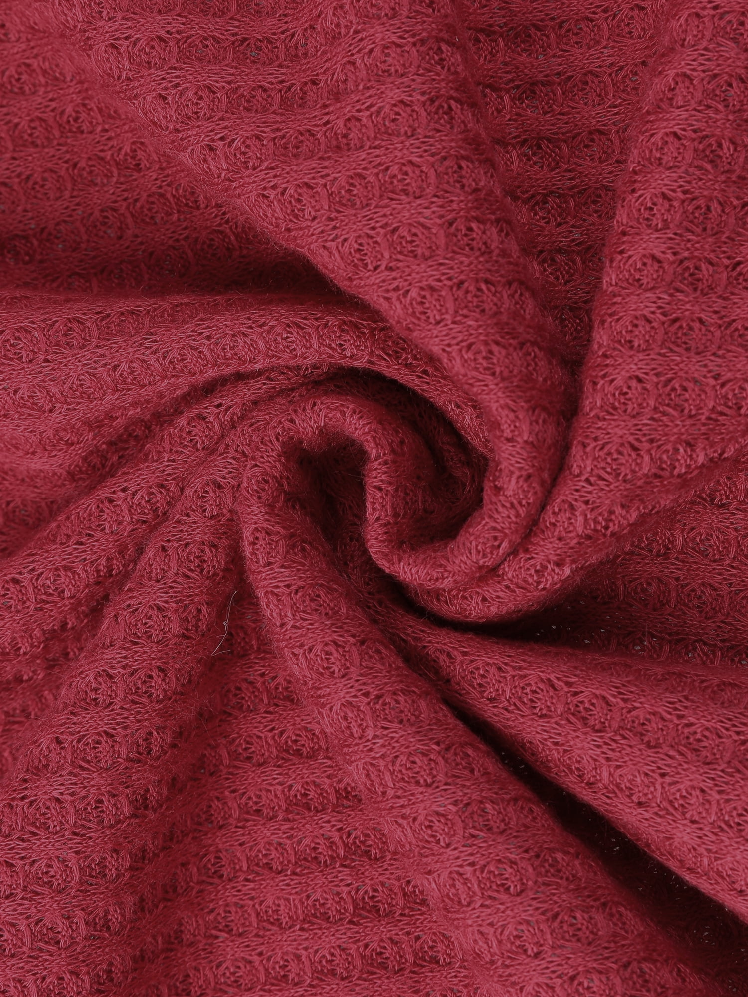 DARING DIVA Women's Zipper Robes Waffle 3/4 Sleeves Bathrobe House Coat S Claret
