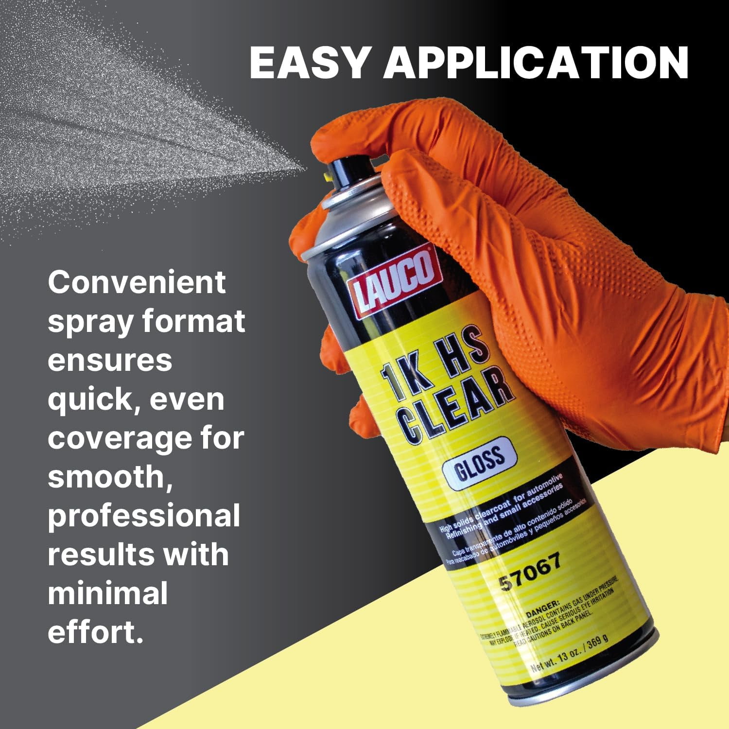 1K HS Gloss Clear 13 oz. Automotive Aerosol Spray Paint Can Acrylic Clear Coat - 57067-12PACK