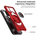 thumbnail image 2 of Compatible for Cricket Innovate E 5G Case w/Tempered Glass Screen Protector [Military Grade] Ring Car Mount Kickstand Shockproof Hard Phone Case - Red, 2 of 7